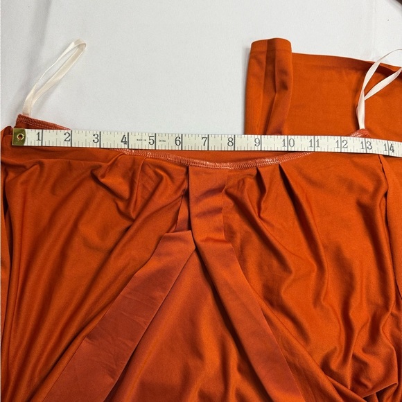 Orange Sleeveless Halter Maxi Gown - Picture 7 of 8